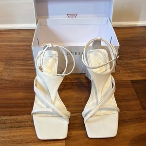 White Guess heels - size 7